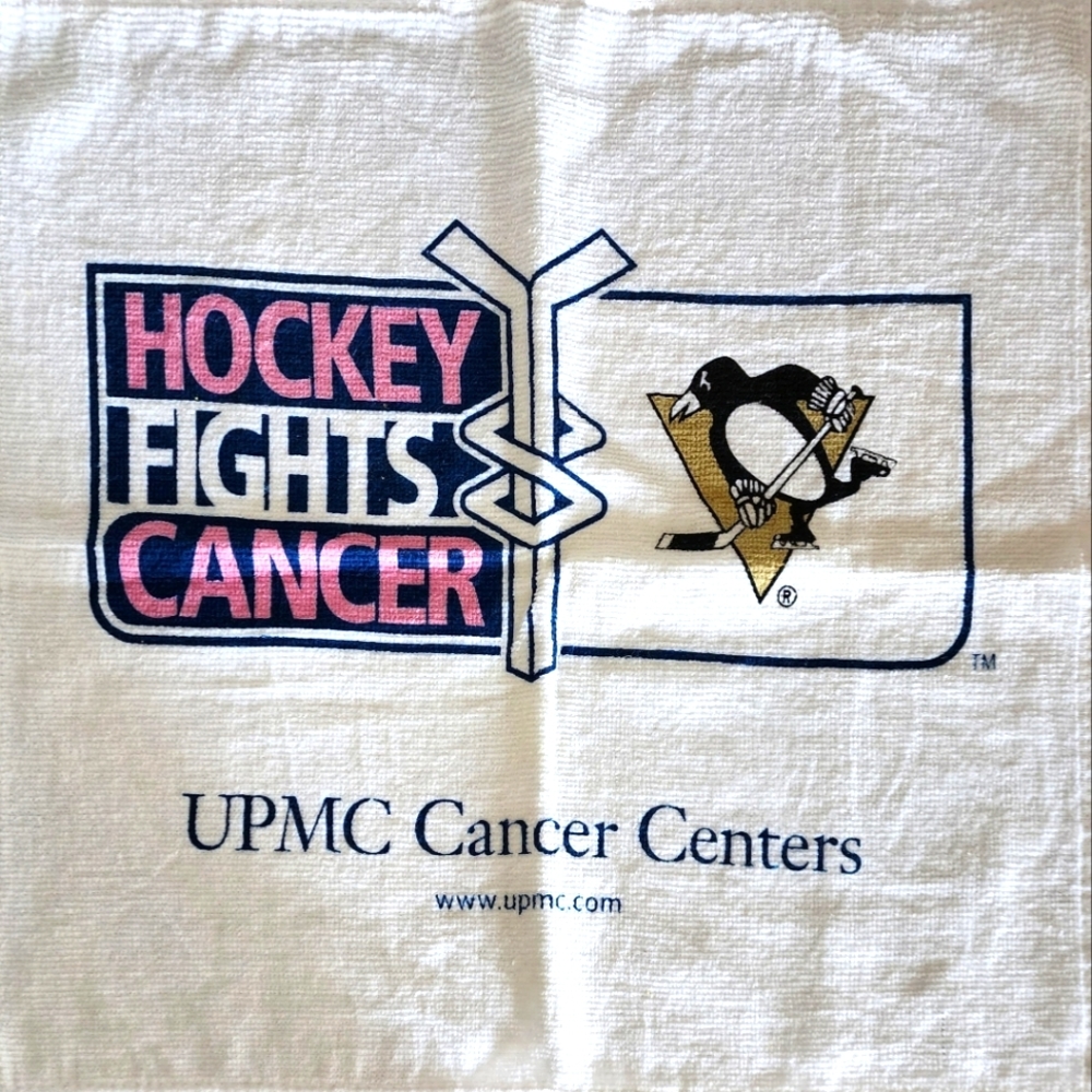 Pittsburg Penguins Hockey Fan Towel UPMC Fights Cancer